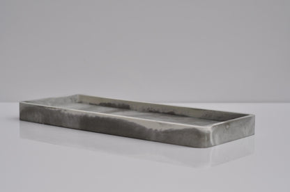 Long Concrete Tray | Cement Handmade Rectangular Tray | Decorative Steel Grey Marble Tray | Accessory Cosmetics Tray