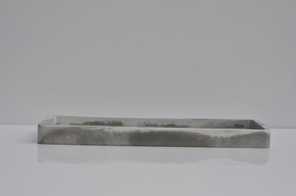 Long Concrete Tray | Cement Handmade Rectangular Tray | Decorative Steel Grey Marble Tray | Accessory Cosmetics Tray