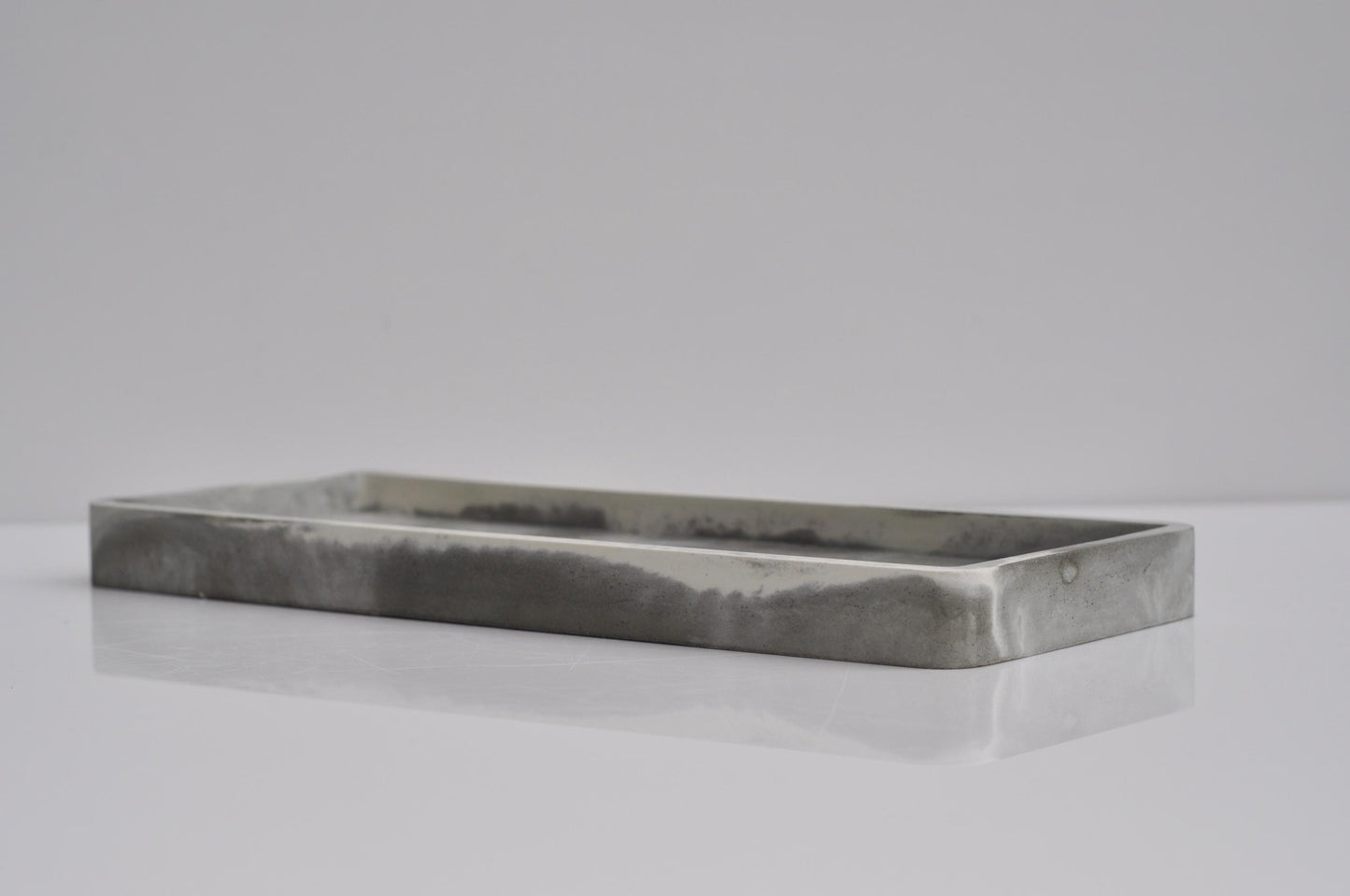 Long Concrete Tray | Cement Handmade Rectangular Tray | Decorative Steel Grey Marble Tray | Accessory Cosmetics Tray