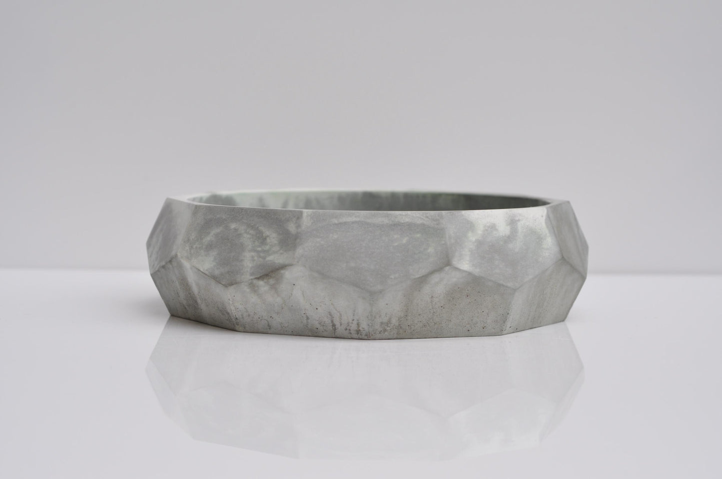 Concrete Handmade Bowl Ash green grey and white Diamond Key Bowl  | Beton Acessory Bowl