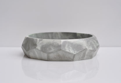 Concrete Handmade Bowl Ash green grey and white Diamond Key Bowl  | Beton Acessory Bowl