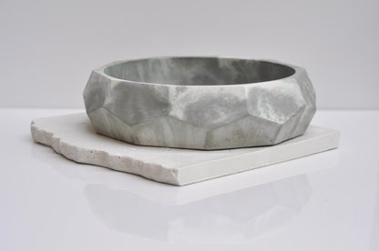 Concrete Handmade Bowl Ash green grey and white Diamond Key Bowl  | Beton Acessory Bowl