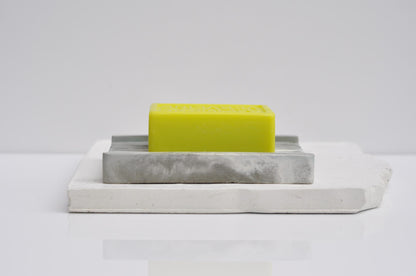 Concrete Soap Dish  | Green Grey Handmade Rectangular Soap Holder  | Bathroom Accessories