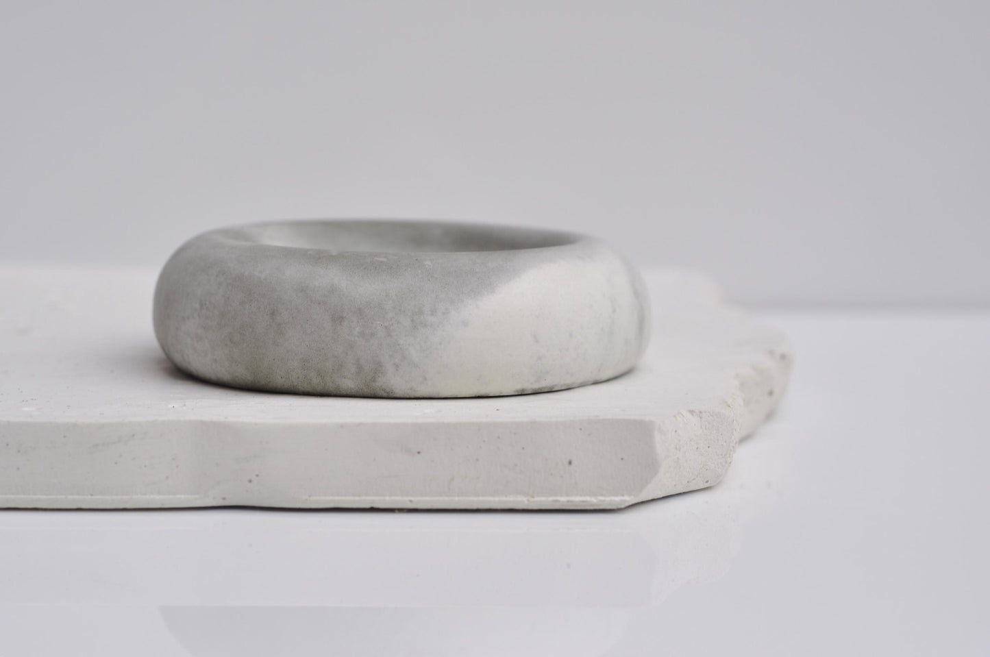 Little Concrete Trinket Dish | Small Round Handmade Jewellery Pebble Tray | Ring, earrings tray