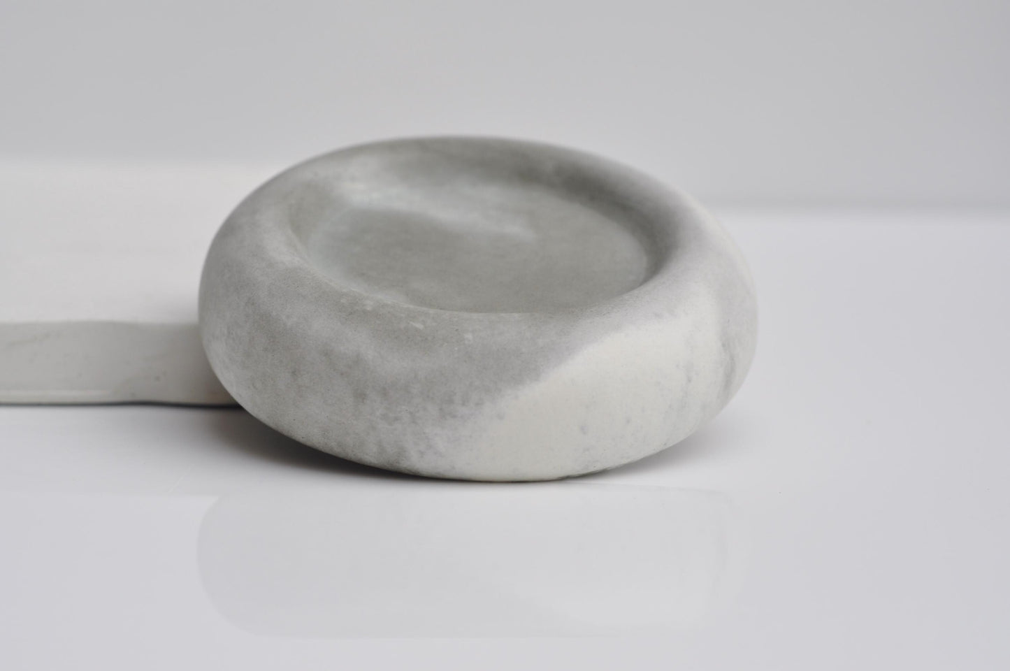 Little Concrete Trinket Dish | Small Round Handmade Jewellery Pebble Tray | Ring, earrings tray