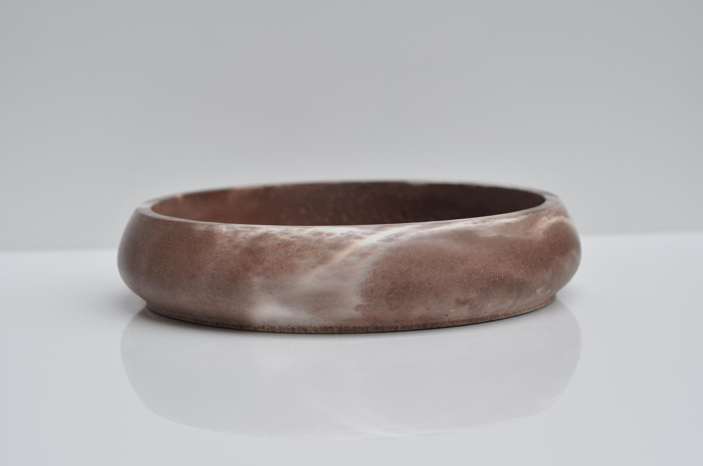 Medium Concrete Bowl  | Handmade Brown and White Marble Key Bowl | Accessory Bowl | Minimalist Home Decor