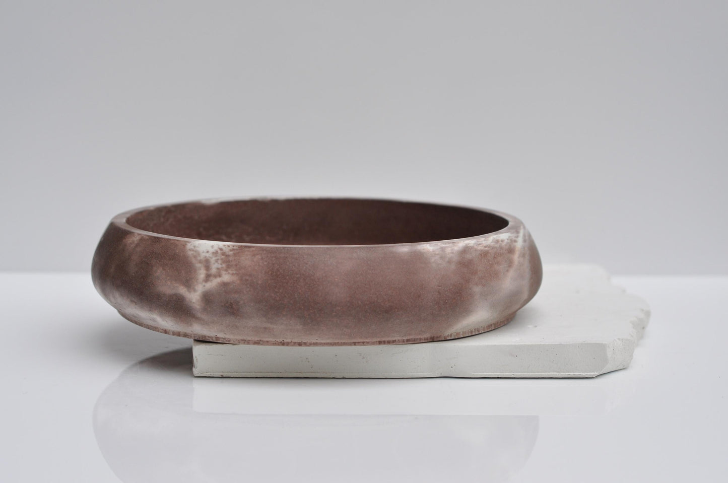 Medium Concrete Bowl  | Handmade Brown and White Marble Key Bowl | Accessory Bowl | Minimalist Home Decor