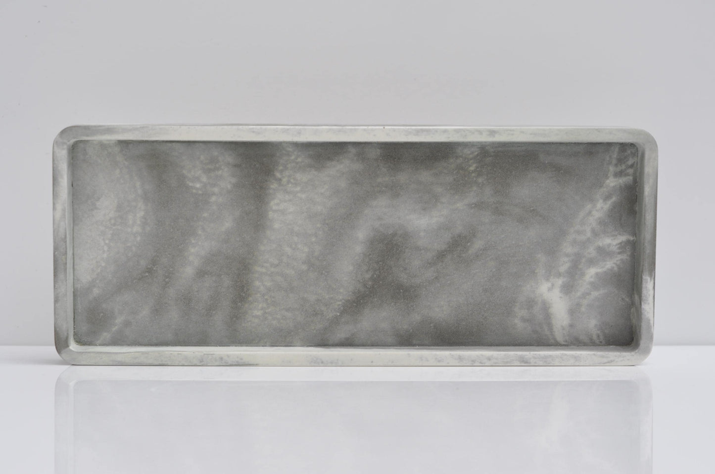 Long Concrete Tray | Cement Handmade Rectangular Tray | Decorative Steel Grey Marble Tray | Accessory Cosmetics Tray