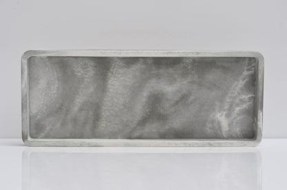 Long Concrete Tray | Cement Handmade Rectangular Tray | Decorative Steel Grey Marble Tray | Accessory Cosmetics Tray