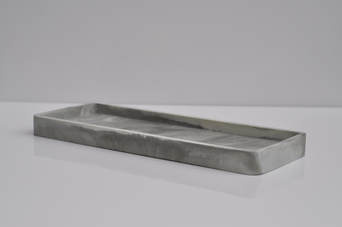 Long Concrete Tray | Cement Handmade Rectangular Tray | Decorative Steel Grey Marble Tray | Accessory Cosmetics Tray