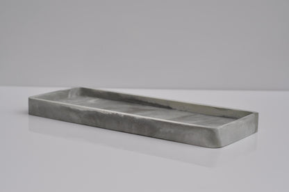 Long Concrete Tray | Cement Handmade Rectangular Tray | Decorative Steel Grey Marble Tray | Accessory Cosmetics Tray