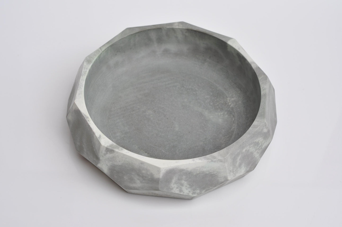 Concrete Handmade Bowl Ash green grey and white Diamond Key Bowl  | Beton Acessory Bowl