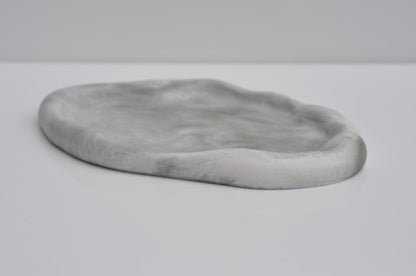 IRHANDMADE REGULAR CONCRETE TRAY - STEEL GREY AND WHITE