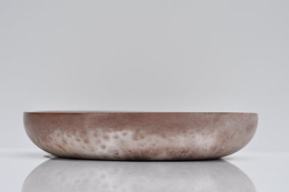 Shallow Concrete Bowl | Round Cement Textured Accessory Plate | Beton Brown and white Key Bowl