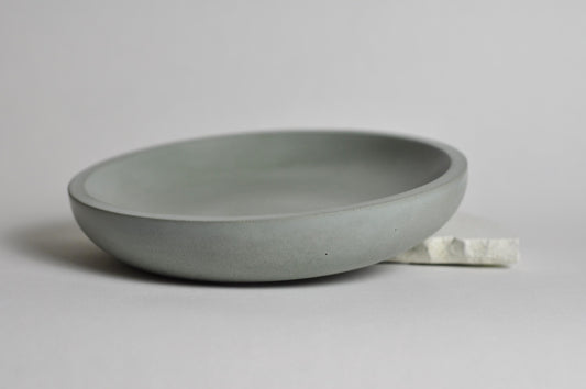 Shallow Concrete Bowl/Plate | Round Accessory Plate | Heavy Beton Blue Grey Tray