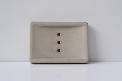 HANDMADE LARGE CONCRETE SOAP DISH - GREY