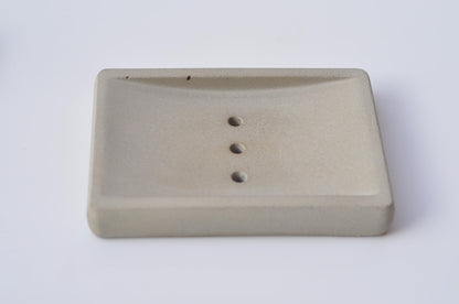 HANDMADE LARGE CONCRETE SOAP DISH - GREY