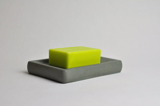 Large Concrete Soap Dish | Blue Grey Industrial Handmade Rectangular Soap Holder  | Bathroom Accessories