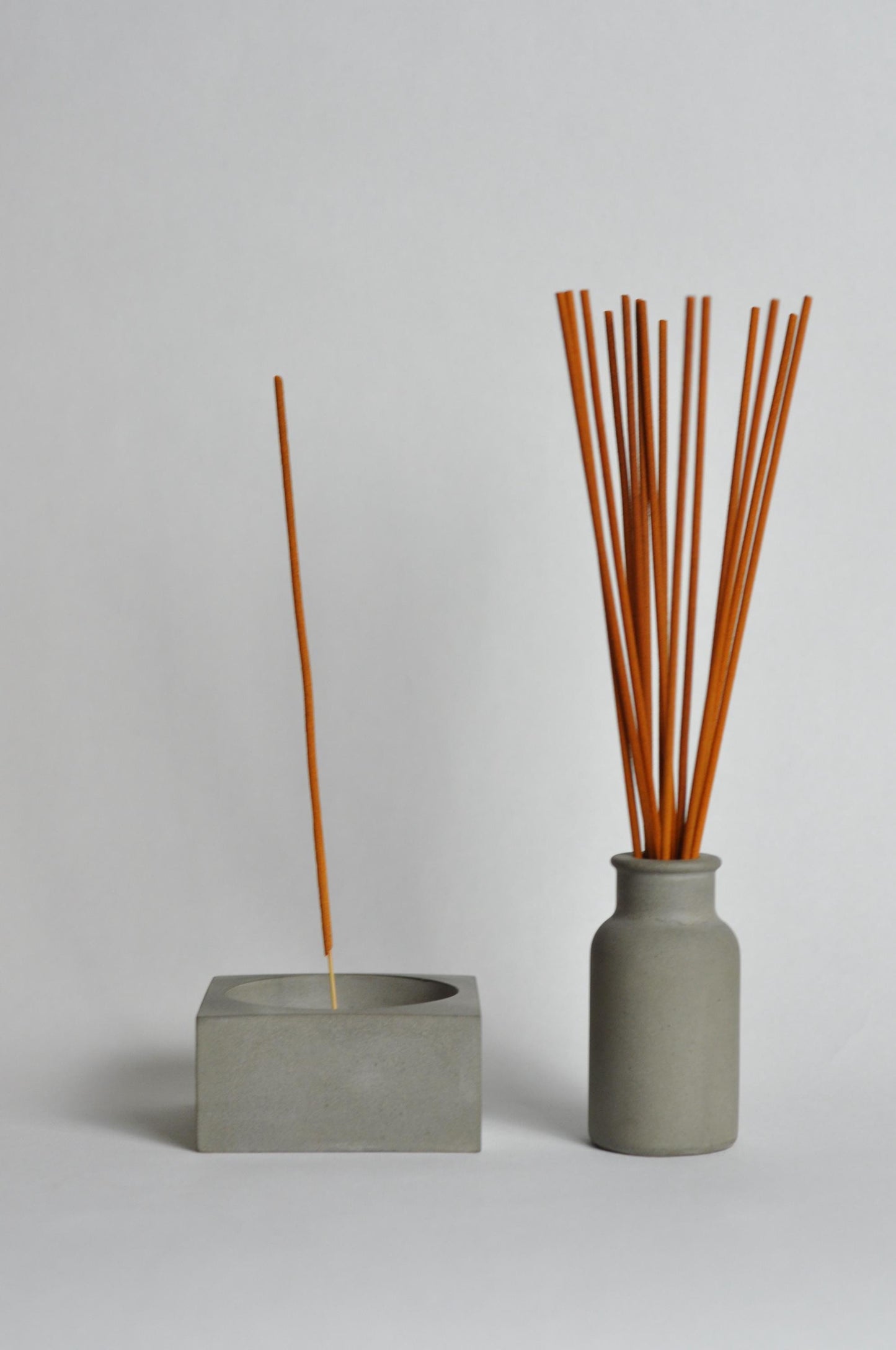 Concrete Incense Holder Set | Grey Cement Gift Set  | Concrete incense burner and Josticks holder