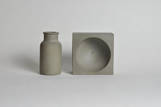 Concrete Incense Holder Set | Grey Cement Gift Set  | Concrete incense burner and Josticks holder