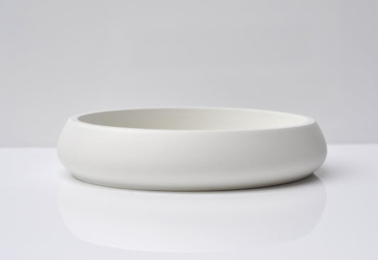 Medium Concrete Bowl  | White Handmade Accessory Bowl  | Shallow beton bowl