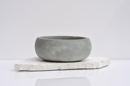 HANDMADE LITTLE CONCRETE BOWL - GREY GREEN AND WHITE