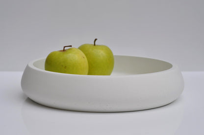 HANDMADE LARGE HEAVY CONCRETE BOWL - WHITE