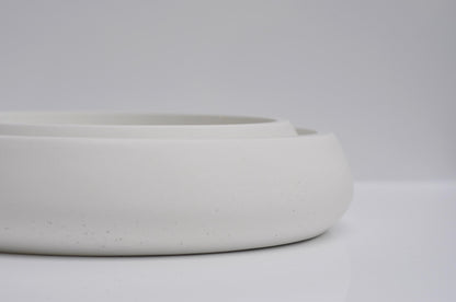 HANDMADE LARGE HEAVY CONCRETE BOWL - WHITE