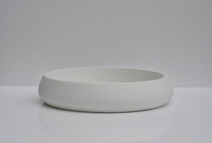 HANDMADE LARGE HEAVY CONCRETE BOWL - WHITE