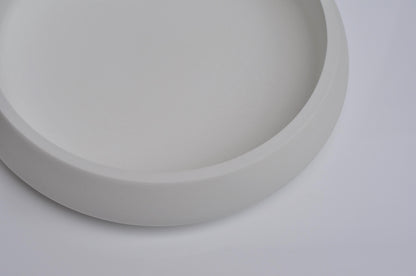 HANDMADE LARGE HEAVY CONCRETE BOWL - WHITE