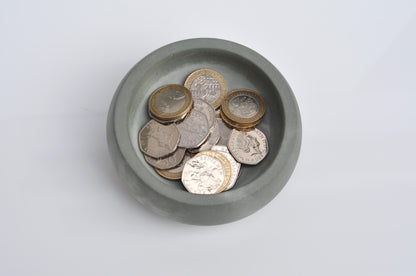 HANDMADE LITTLE CONCRETE BOWL - GREY GREEN AND WHITE