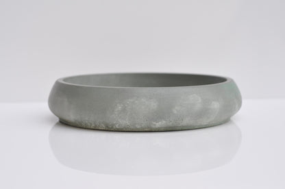 HANDMADE MEDIUM CONCRETE BOWL - GREEN AND WHITE