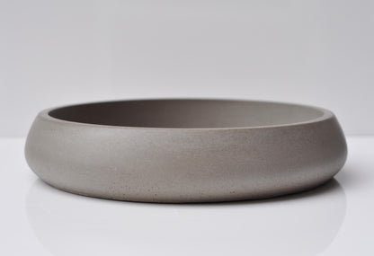 HANDMADE LARGE CONCRETE HEAVY FRUIT BOWL - GREY
