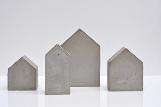 HANDMADE CONCRETE SET OF BOOK ENDS - GREY