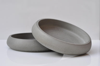HANDMADE MEDIUM CONCRETE BOWL  - STEEL GREY