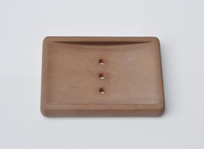 HANDMADE LARGE CONCRETE SOAP DISH - TERRACOTTA