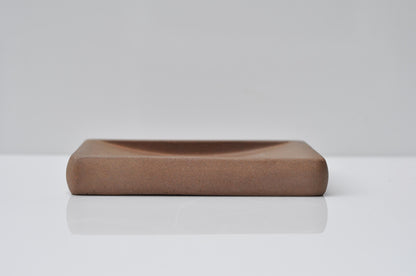 HANDMADE LARGE CONCRETE SOAP DISH - TERRACOTTA