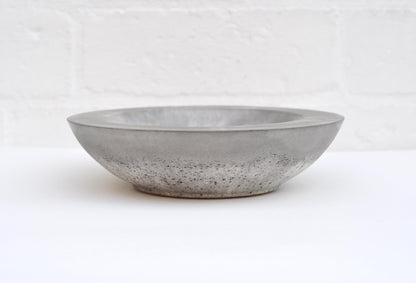 HANDMADE CONCRETE SHALLOW BOWL - GREY AND WHITE