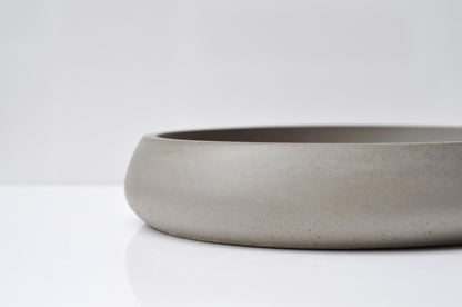 HANDMADE LARGE CONCRETE HEAVY FRUIT BOWL - GREY