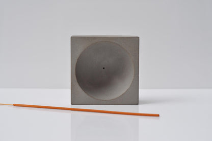HANDMADE CONCRETE SQUARE INCENSE BURNER - GREY