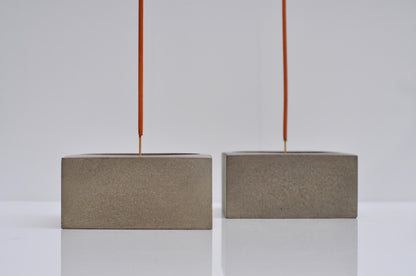 HANDMADE CONCRETE SQUARE INCENSE BURNER - GREY