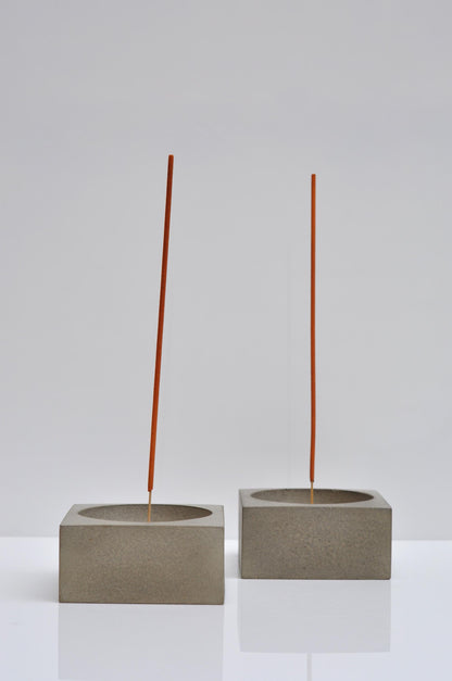 HANDMADE CONCRETE SQUARE INCENSE BURNER - GREY