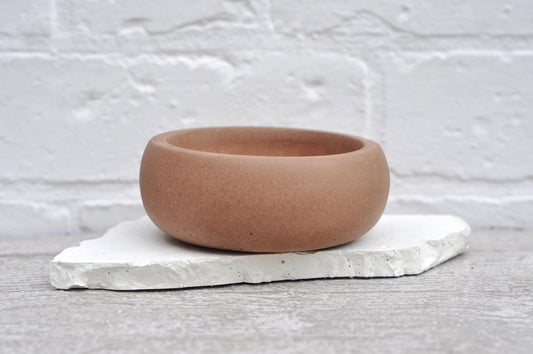 JEWELLERY TRINKET DISH | LITTLE TERRACOTTA CEMENT HANDMADE ACCESSORY BOWL | HEAVY RUSTIC BOWL
