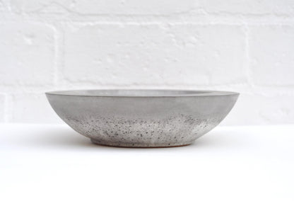 HANDMADE CONCRETE SHALLOW BOWL - GREY AND WHITE
