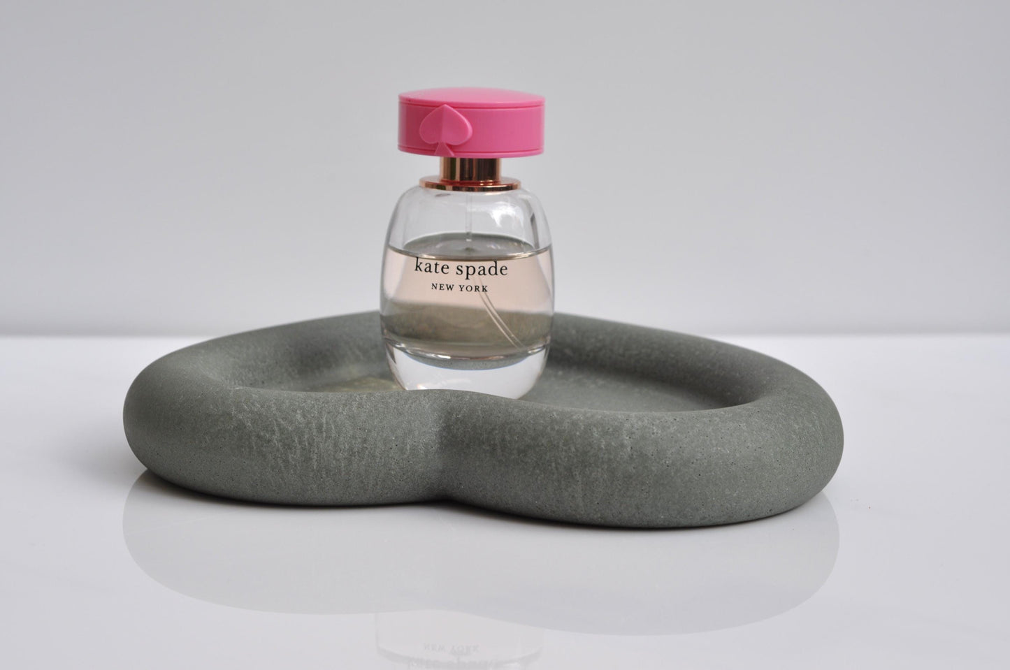 Concrete Heart Tray: Handmade Heavy Candle Plate - Green