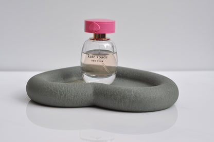 Concrete Heart Tray: Handmade Heavy Candle Plate - Green