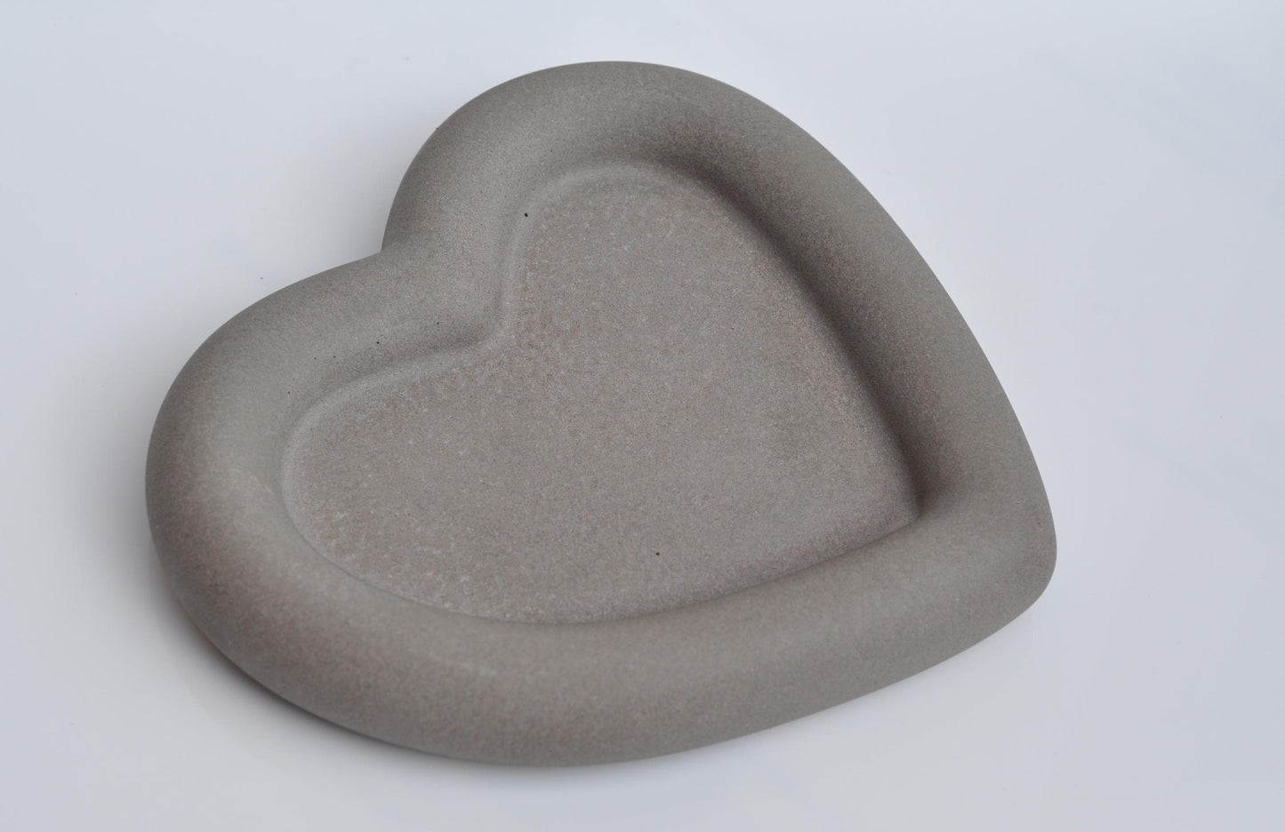 Concrete Key & Jewelry Tray: Handmade Heavy Candle Plate - Grey