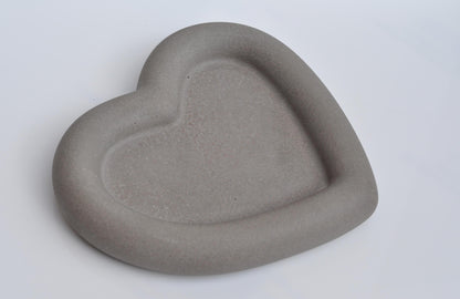 Concrete Key & Jewelry Tray: Handmade Heavy Candle Plate - Grey