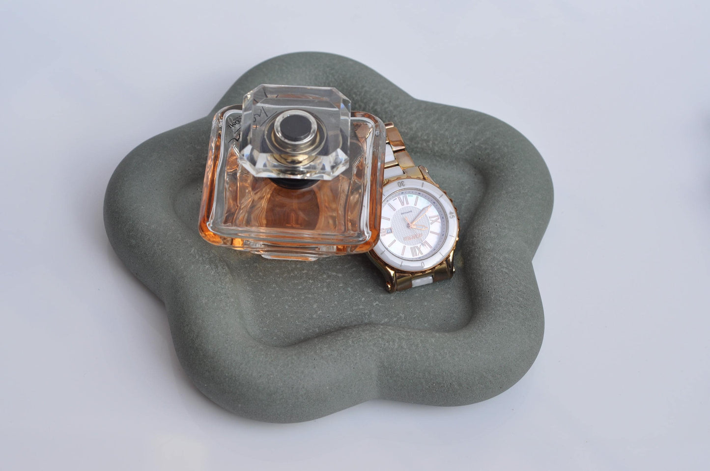 Concrete Flower Tray: Handmade Modern Heavy Candle Plate