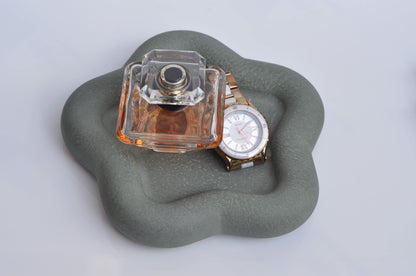 Concrete Flower Tray: Handmade Modern Heavy Candle Plate